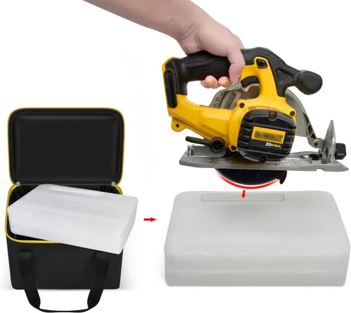 Miniatura 5 de Bolsa de herramientas universal para sierra circular DEWALT 20V MAX DCS391B/DCS565B, para Makita XSS02Z 18V Sierra Circular - Solo funda (negro)
