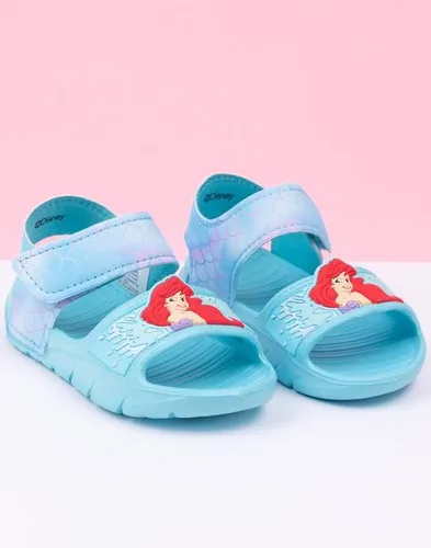 Miniatura 2 de Disney The Little Mermaid Ariel Sandalias para niñas pequeñas Deslizadores azules para niños con correa de apoyo Zapatos de verano