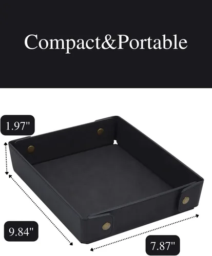 Miniatura 4 de CASIRENA Bandeja organizadora de cuero sintético para regalo del día del padre para hombres, bandeja para llaves de mesa de entrada, cartera, reloj