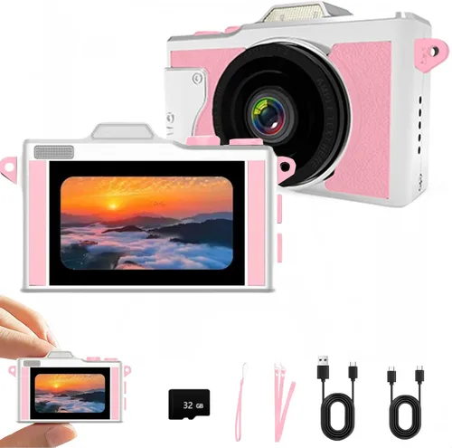 Miniatura 8 de Mini cámara digital con llavero, material de aleación de aluminio FHD de 5 MP, pequeñas cámaras retro portátiles, grabadora de video de bolsillo
