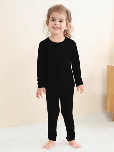 Miniatura 40 de GUISBY Conjunto de pijama de rayón de bambú para niños y niñas, ajuste cómodo, para uso diario, conjunto de pijama de 2 piezas