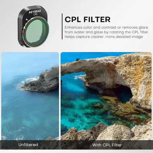 Miniatura 6 de REYGEAK ND & CPL - Juego de filtros para DJI Mini 4 Pro, 6 unidades CPL ND8 ND16 ND32 ND64 ND128 Polarizador y filtros de densidad neutra Accesorios