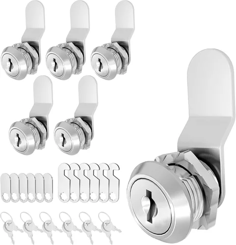 Miniatura 12 de 3 piezas de cerraduras de gabinete negras con llaves, cerradura de leva de 1-1/2" con llave similar, cerraduras de leva para RV para gabinetes