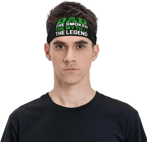 Dad The Smoker The Myth The Legend Headband for Men Women Sports Sweatband for Fitness Exercise Moisture Wicking Running Yoga Hairbands