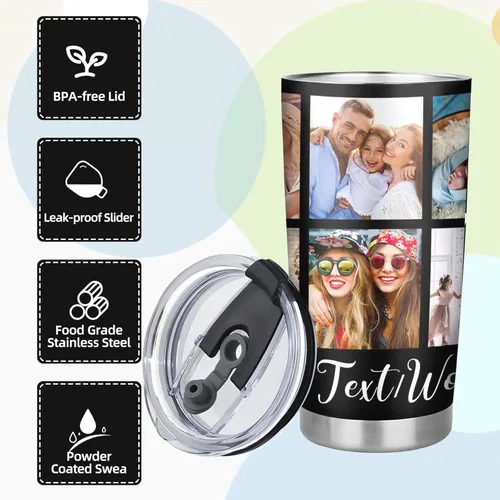 Miniatura 5 de Taza Personalizada de Viaje con Aislamiento al Vacío Personalizable con Tus Fotos y Texto Taza de Café Regalo de Navidad Cumpleaños