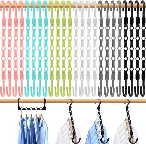 Miniatura 9 de Perchas mágicas para ropa que ahorran espacio, organizadores y almacenamiento de alta calidad, colgador de plástico resistente en cascada