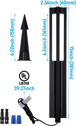 Miniatura 8 de LEONLITE Paquete de 12 luces de paisaje de bajo voltaje, efectos de iluminación únicos, luces LED de camino, 172 lúmenes, 3 W, 12-15 V CA/CC, IP65