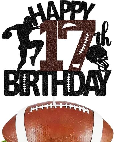 Miniatura 17 de Decoración para tartas de fútbol americano de 6 años, decoración de fiesta de cumpleaños de 6 años para niño