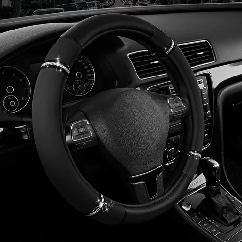Miniatura 11 de Road Comfort - Funda de cuero antideslizante para volante de automóvil, ajuste universal para automóviles, camiones y SUV de 14.5 a 15 pulgadas
