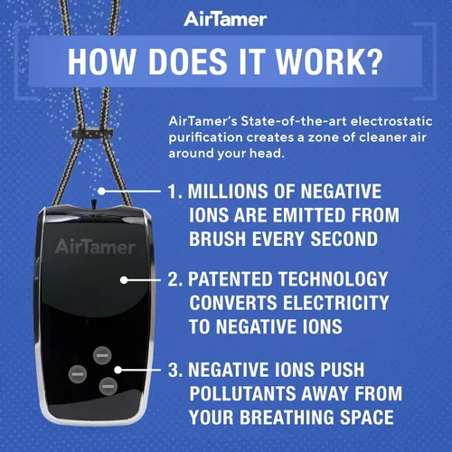 Miniatura 7 de AirTamer Cartucho emisor de iones negativos de repuesto para purificador de aire personal, fabricado para AirTamer modelo A320 (negro)