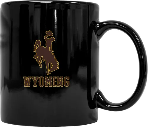 Taza de cerámica negra de la Universidad de Wyoming (negra). Producto oficial universitario