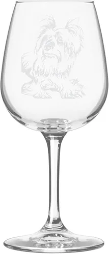 Miniatura 125 de Copa de vino de 12.75 onzas con diseño de perro grabado