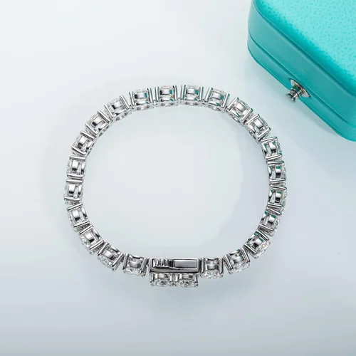 Miniatura 14 de AnuClub 11.1CT-32CT Moissanite Tennis Bracelet 925 Sterling Silver Round Cut 4MM/6.5MM D Color VVS1 Moissanites Classic Bracelets for Women Men