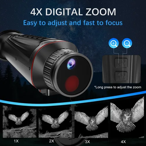 Miniatura 6 de 【Actualización 2026】 Monocular digital de visión nocturna 4K con iluminador infrarrojo y grabación de video, enfoque manual y dioptría, gafas