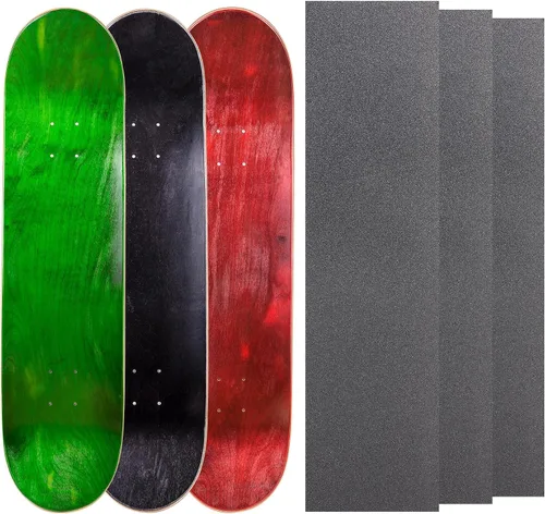 Miniatura 21 de Cal 7 Tablas de patineta de arce en blanco con cinta de agarre (paquete de 3, combinaciones)