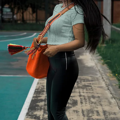 Miniatura 6 de Wayuu Classic Boho Collection - Bolso de mano tejido de ganchillo para playa