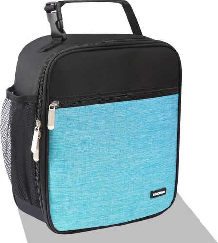 Miniatura 29 de Lovoeo Lonchera Bolsa de almuerzo para hombres mujeres Lonchera aislada Bolsas de almuerzo para Trabajo Picnic Viajes (azul bebé)