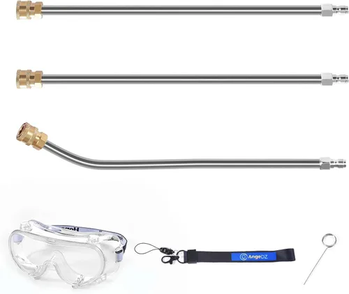 Miniatura 9 de Accesorio para lavadora a presión del tren de rodaje, escoba de agua de 16 pulgadas, accesorios de lavadora a presión con 4 boquillas, 3 varillas