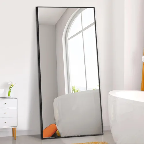 Miniatura 17 de Dolonm Espejo de longitud completa de 65 x 22 pulgadas, espejo de pie de diseño moderno, espejo de cuerpo completo para sala de estar, dormitorio