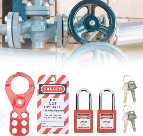 Miniatura 3 de Juego de cerrojos para candados, kit de etiquetado ImpactLockout de acero inoxidable, diseño de 6 agujeros, alta seguridad, a prueba
