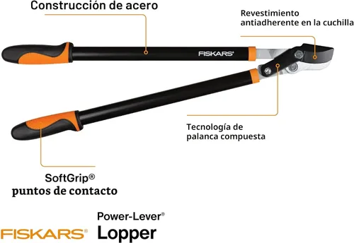 Miniatura 3 de Fiskars - 91686935J Tijera de poda extensible Power-Lever de 25 pulgadas, Azul