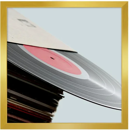 Miniatura 26 de eletecpro Marcos de discos de vinilo de 7 x 7 pulgadas para galería, decoración de pared negra resistente y ligera, marcos LP fáciles de colgar, se