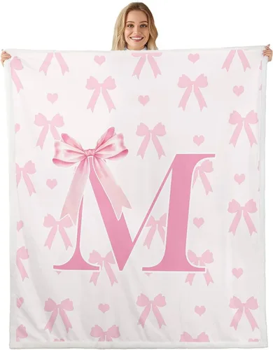 Miniatura 11 de Manta de franela rosa con lazo, estilo princesa, manta de forro polar de ensueño para decoración del hogar, sofá, sofá, manta romántica de forro