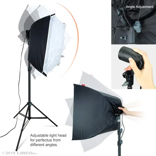 Miniatura 2 de Linco lincostore Kit de iluminación de estudio soporte de luz softbox 24"x24" fotográfico fotografía AM206