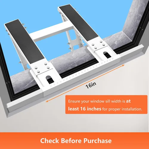 Miniatura 7 de Soporte de CA para ventana sin taladro, soporte de brazo único para ventanas pequeñas, soporta hasta 165 libras, instalación interior ajustable