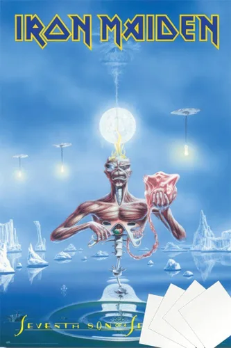Miniatura 8 de Iron Maiden - Póster musical (7º hijo de un séptimo hijo, portada del álbum) (tamaño: 24 x 36 pulgadas)