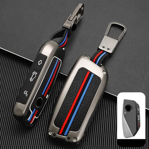 Miniatura 10 de OLLEN Funda para llavero de aleación de zinc pesada, apta para BMW 2023 ~ en adelante 5/7 Series 740i 760i X1 X2 X3 X3 X5 X6 X7 XM IX IX IX3 I5 I7