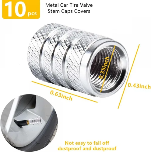 Miniatura 2 de SenseYo 10 tapas de vástago de válvula de neumático con anillo de sellado, aluminio anodizado a prueba de fugas, tapa de aire universal para autos
