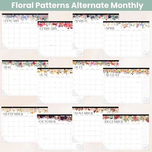 Miniatura 4 de bloom daily planners Calendario de Escritorio GRANDE 2026 - Calendario de Pared XL de Enero a Diciembre - 21" x 16" Planificador Mensual de Florales
