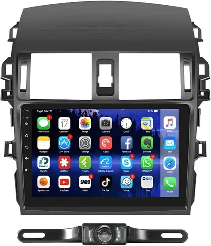 Android 13 Estéreo de coche doble DIN compatible con C*orolla 2009-2013, 2G+32G 9 pulgadas pantalla táctil radio estéreo para coche con Carplay
