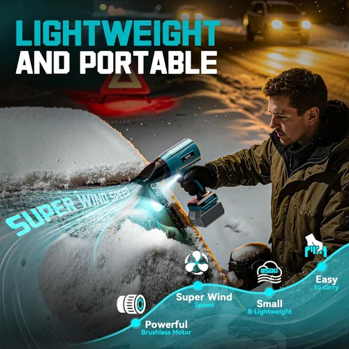 Miniatura 6 de Soplador de hojas de 800,000 RPM compatible con Makita18V: soplador de polvo inalámbrico Ecarke Turbo Jet Soplador eléctrico de mano alimentado