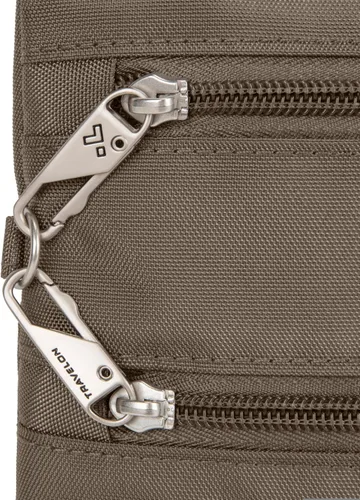 Miniatura 13 de Travelon - Bolso bandolera antirrobo clásico, doble cremallera, delgado
