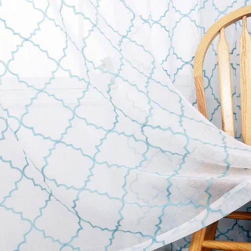 Miniatura 16 de Cortinas traslúcidas blancas de 84 pulgadas de largo, cortinas traslúcidas con bolsillo para barra para sala de estar, dormitorio, 2 paneles, 52x84