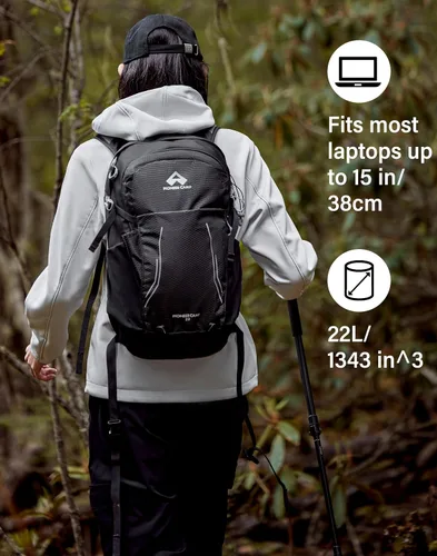 Miniatura 7 de Pioneer Camp Mochila de senderismo de 22 litros, equipo pequeño de hidratación para senderismo, mochila ligera para campamento, mochila de viaje
