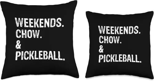 Miniatura 3 de Weekends Chow and Pickleball Throw Pillow