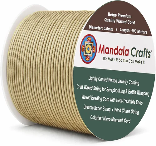 Miniatura 236 de Cuerda Mandala Crafts 0.03 pulgadas 109 yardas para hacer joyería, artesanía, macramé, cuerda de algodón encerado Negro