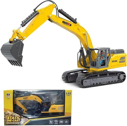 Excavadora grande para vehículos de construcción, excavadora hidráulica de aleación resistente, escala 1:35, camión de juguete para niños de 8, 9,