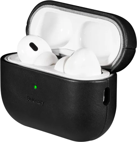 Miniatura 10 de Belemay Funda hecha a mano de cuero curtido vegetal de grano completo para AirPods Pro 3ª generación (2025), elegante efecto de dos tonos, pátina