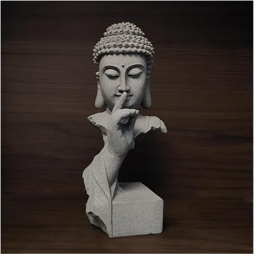 Miniatura 15 de livelyfish Estatua de Buda meditante, pecera, estatuas de Buda zen, figuras de pensador de piedra arenisca para acuario, jardín, decoración