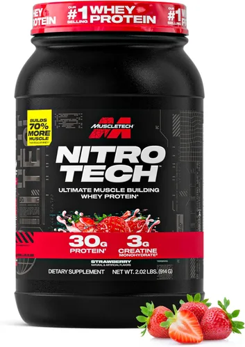 Miniatura 9 de Muscletech Proteína de suero en polvo (Galletas y Crema, 4 libras) - Fórmula Nitro-Tech Ultimate para construcción muscular con aislado de proteína