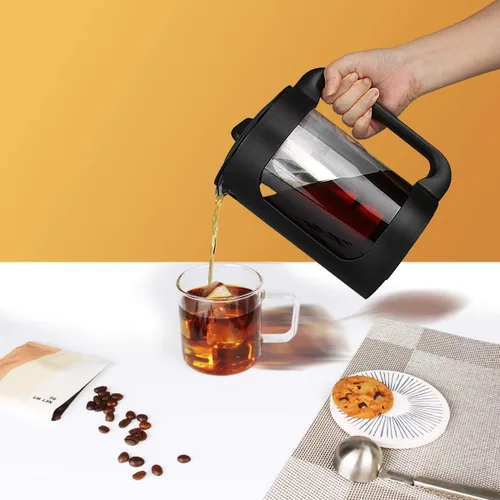 Miniatura 7 de SIXAQAUE - Cafetera helada de acero inoxidable, colador grande de 52 onzas, enfriador de té de jugo
