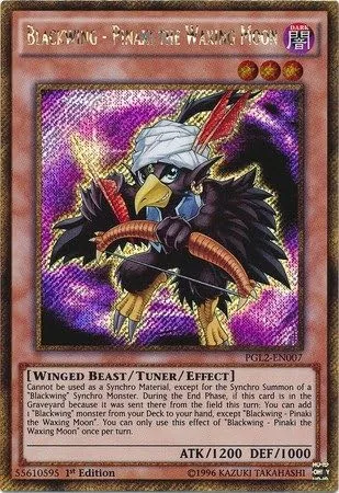 YU-GI-OH! - Blackwing - Pinaki The Waxing Moon (PGL2-EN007) - Premium Gold: Return of The Bling - 1ª edición - Gold Secret Rare