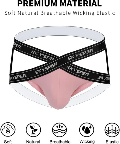 Miniatura 74 de SKYSPER Jock Strap Athletic Supporter para hombres Sexy Jockstrap Ropa interior masculina