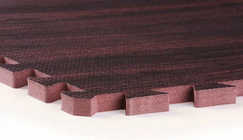 Miniatura 6 de Alfombrilla de espuma estampada de 100 pies cuadrados de 3/8 pulgadas de grosor, estilo de grano de roble de madera oscura