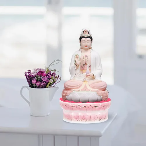 Miniatura 2 de Zerodeko Base Avalokitesvara Base de estatua Avalokitesvara Base de cerámica para regalo de oficina en casa