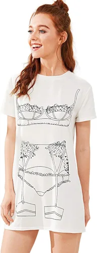 Miniatura 3 de Floerns Camisón de lencería divertido para mujer, camiseta con estampado lindo
